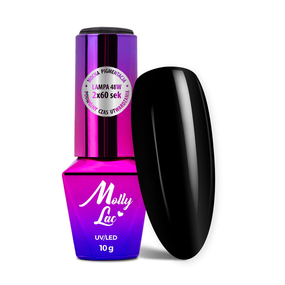 Lakier hybrydowy MollyLac Ultimate Black 10 g