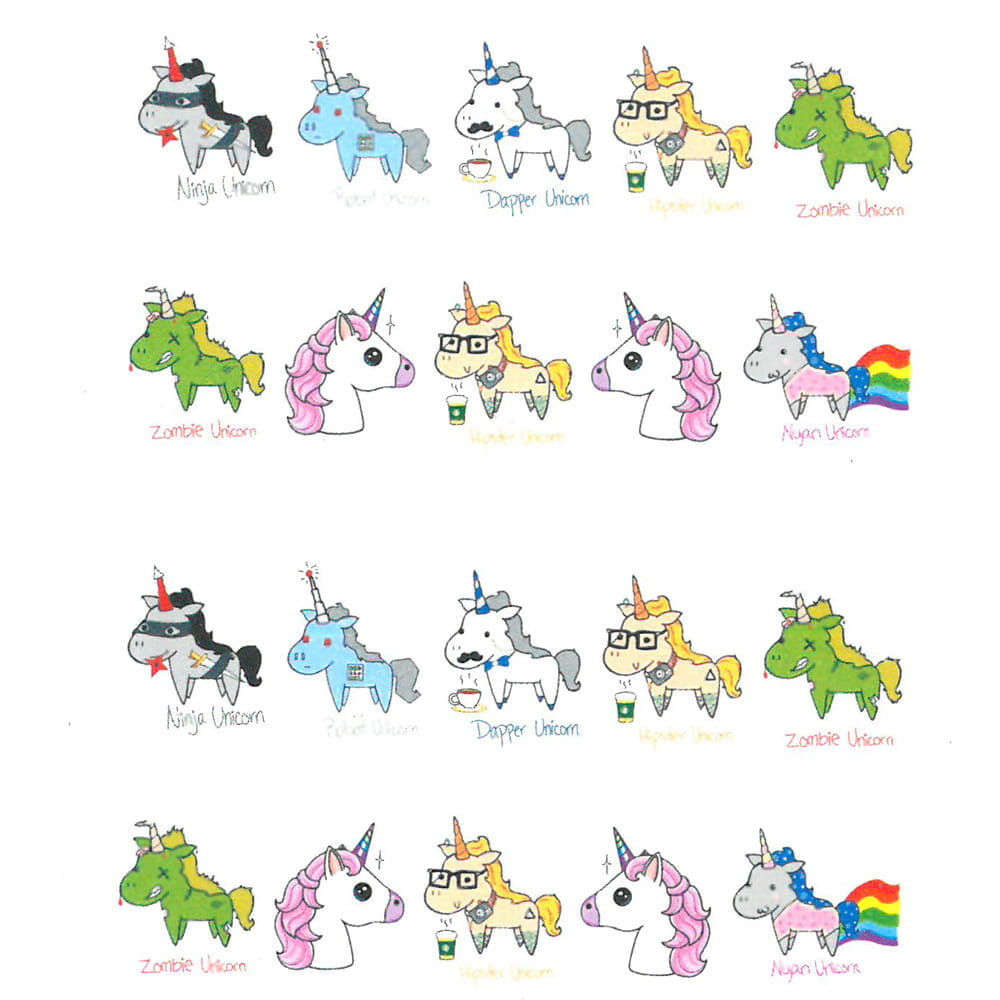 Naklejki wodne do paznokci unicorn STZ-616