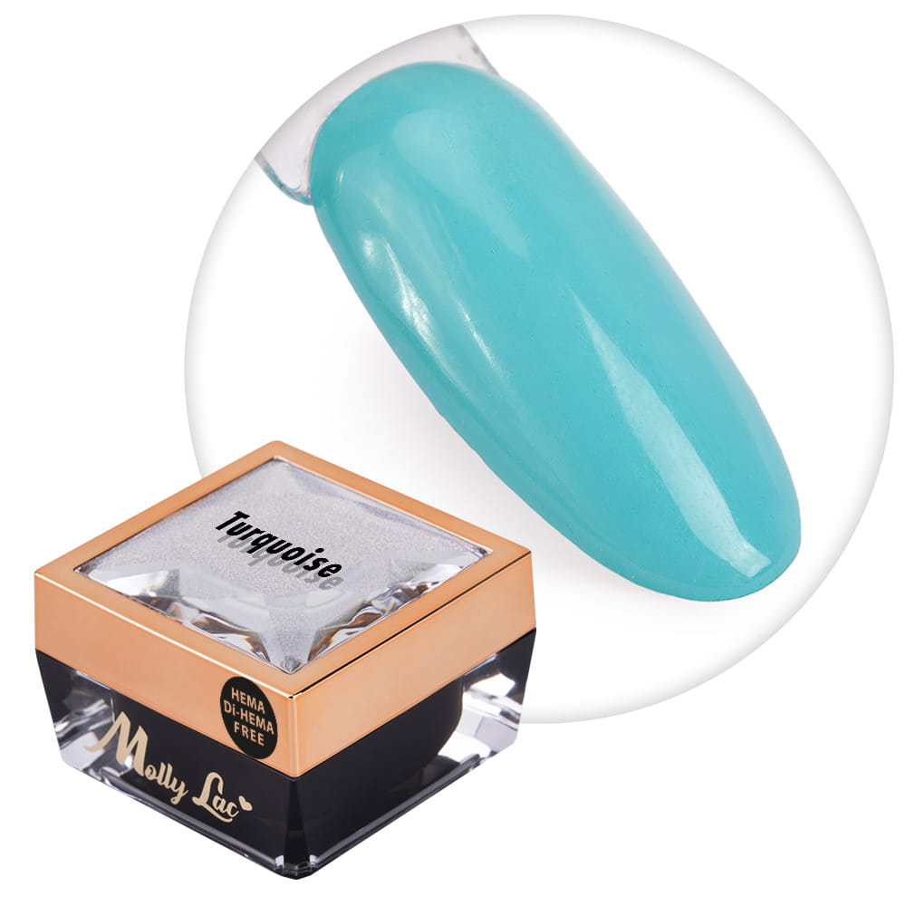 Żel do zdobień Ombre Gel paint gel ombre ornamenty MollyLac Turquoise HEMA/Di-HEMA Free Nr 12 5g