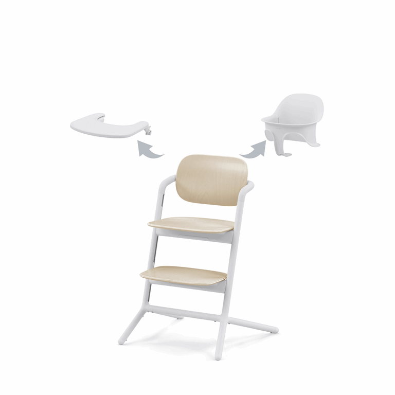 Cybex Lemo 3w1 - krzesełko do karmienia z zestawem Baby Set i tacką-Sand White