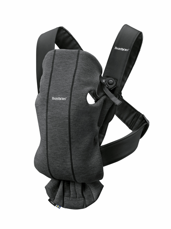 Babybjorn, Mini 3D Cotton, Jersey - nosidło biodrowe-Jersey 3D Szaroczarny
