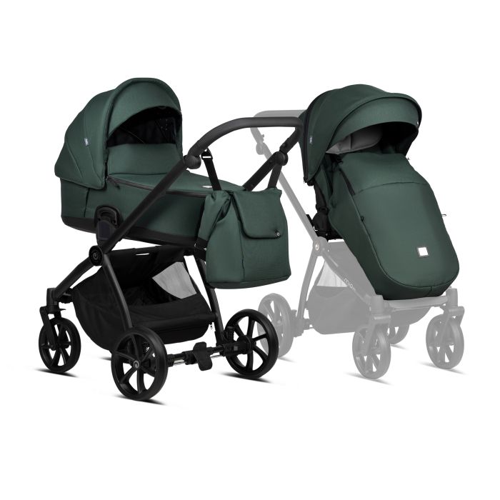 Tutis Mio 3+ - wielofunkcyjny wózek głęboko-spacerowy 2 w 1-Essential 240 Pacific Green