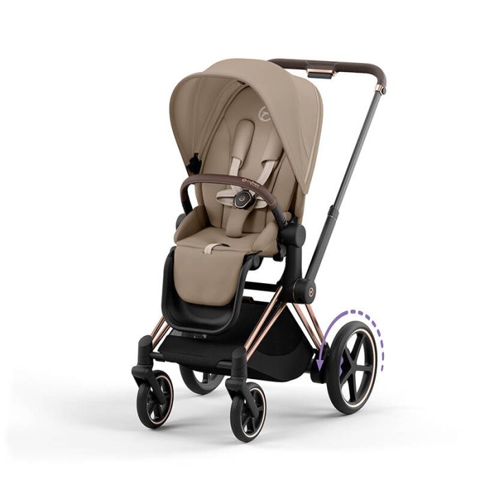 Cybex e-Priam - wózek spacerowy z napędem elektrycznym-Cozy Beige-Rose Gold