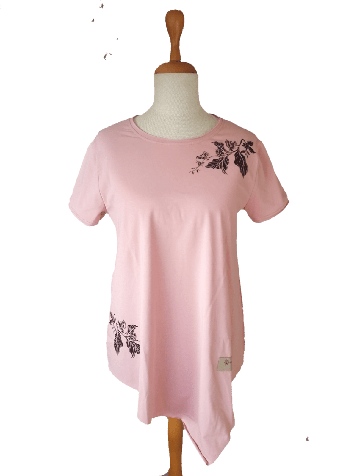 T-SHIRT COFFEE LEAF – Pudrowy Róż - M/L