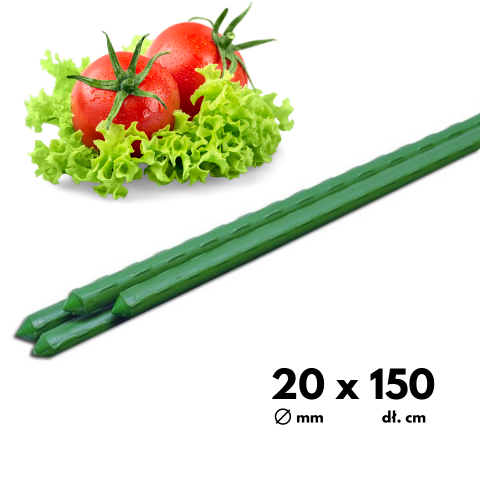 Tyczka ogrodowa stalowy palik do pomidorów 2,0cm x 150cm 10szt.