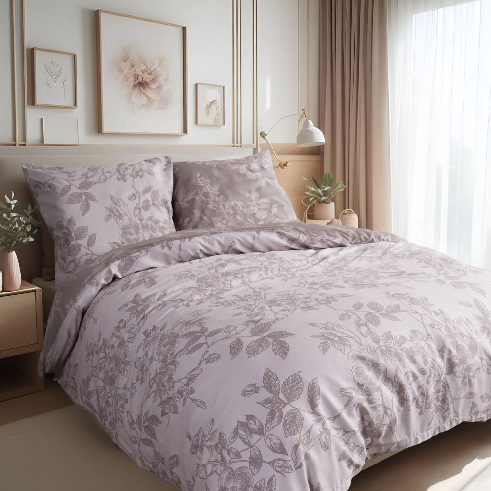 Komplet pościeli 160x200 satyna 100% bawełna Harissa beżowy Exclusive