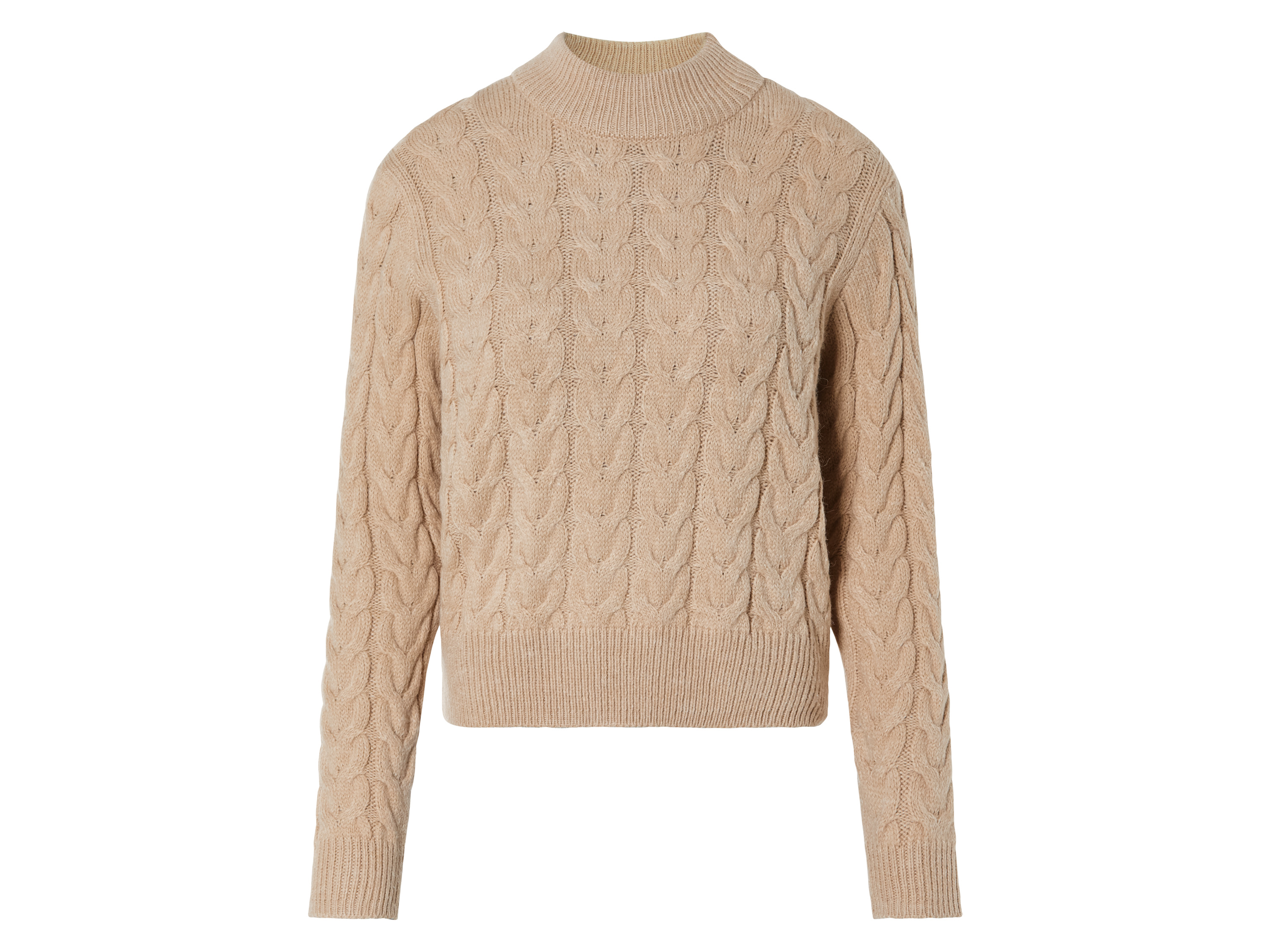 esmara Damski sweter z grubej dzianiny z wzorem warkoczowym Beżowy, M 40/42