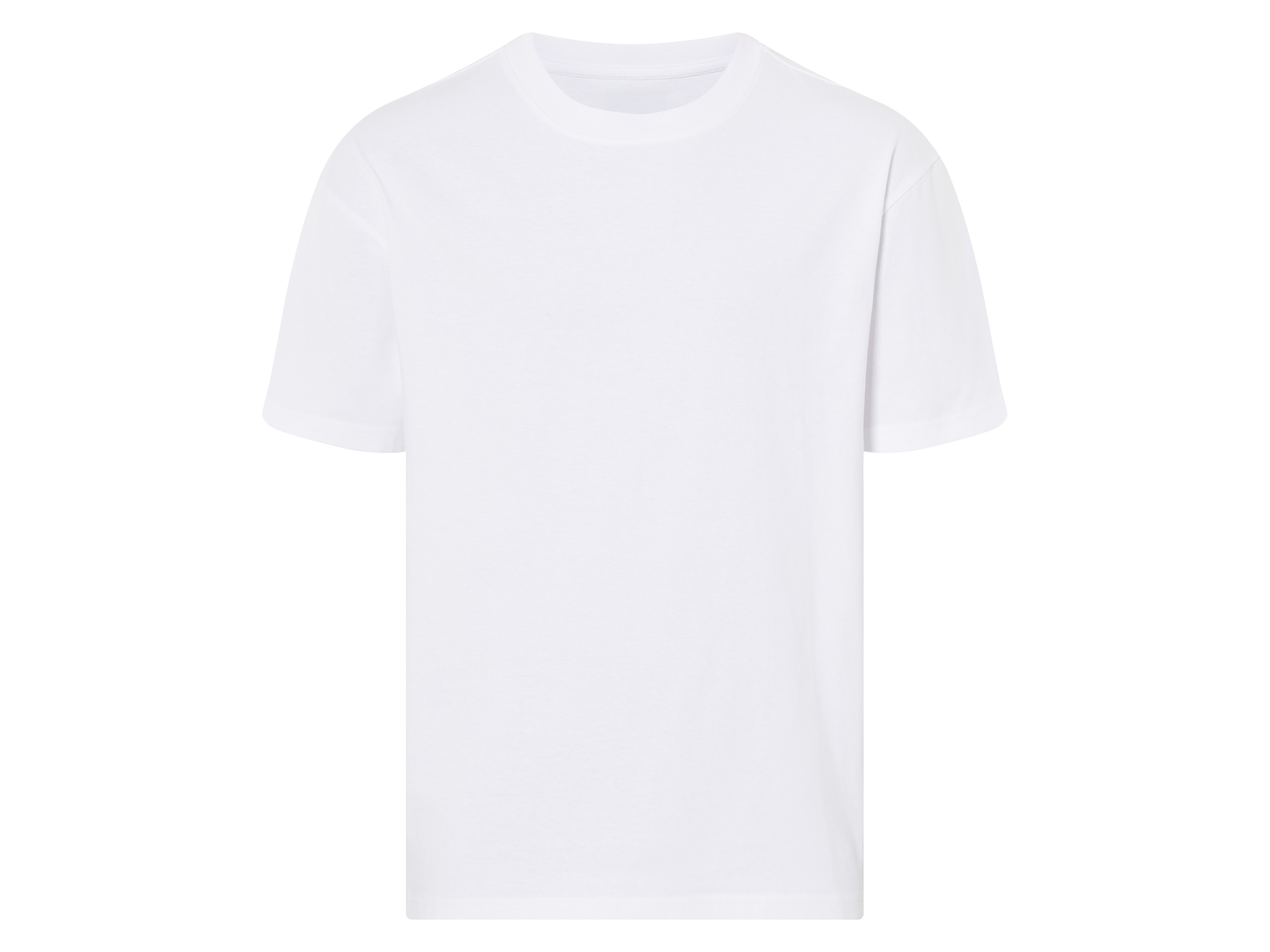 Livergy T-shirt oversize męski z bawełny Biały, L 52/54