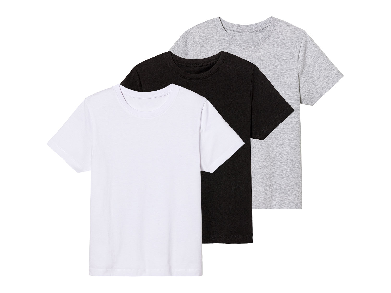 pepperts! T-shirty dziewczęce z bawełną, 3 sztuki 158/164, Czarny/ szary/ biały