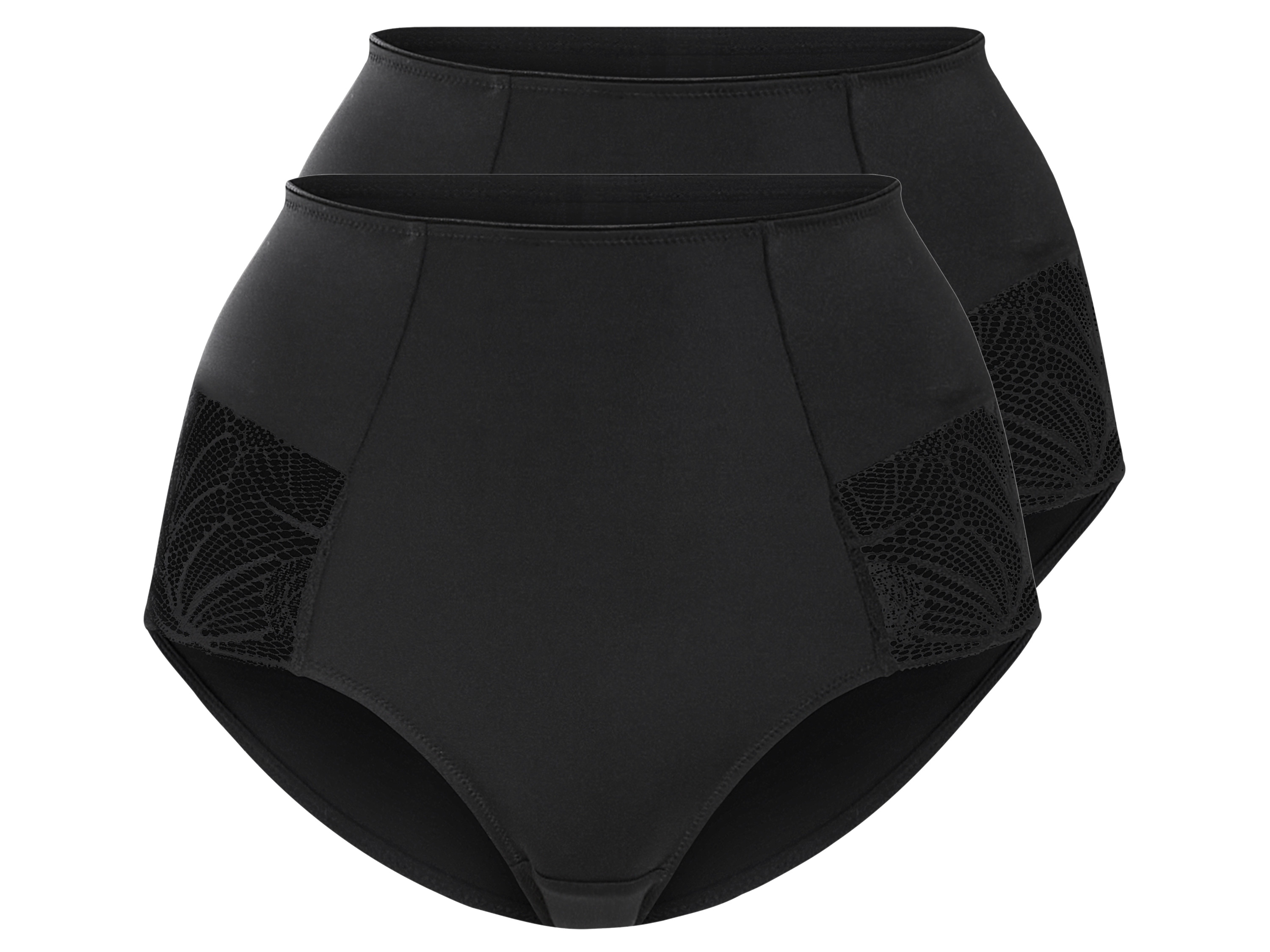 esmara Majtki figi damskie z koronką, 2 pary Czarny, XL 48/50