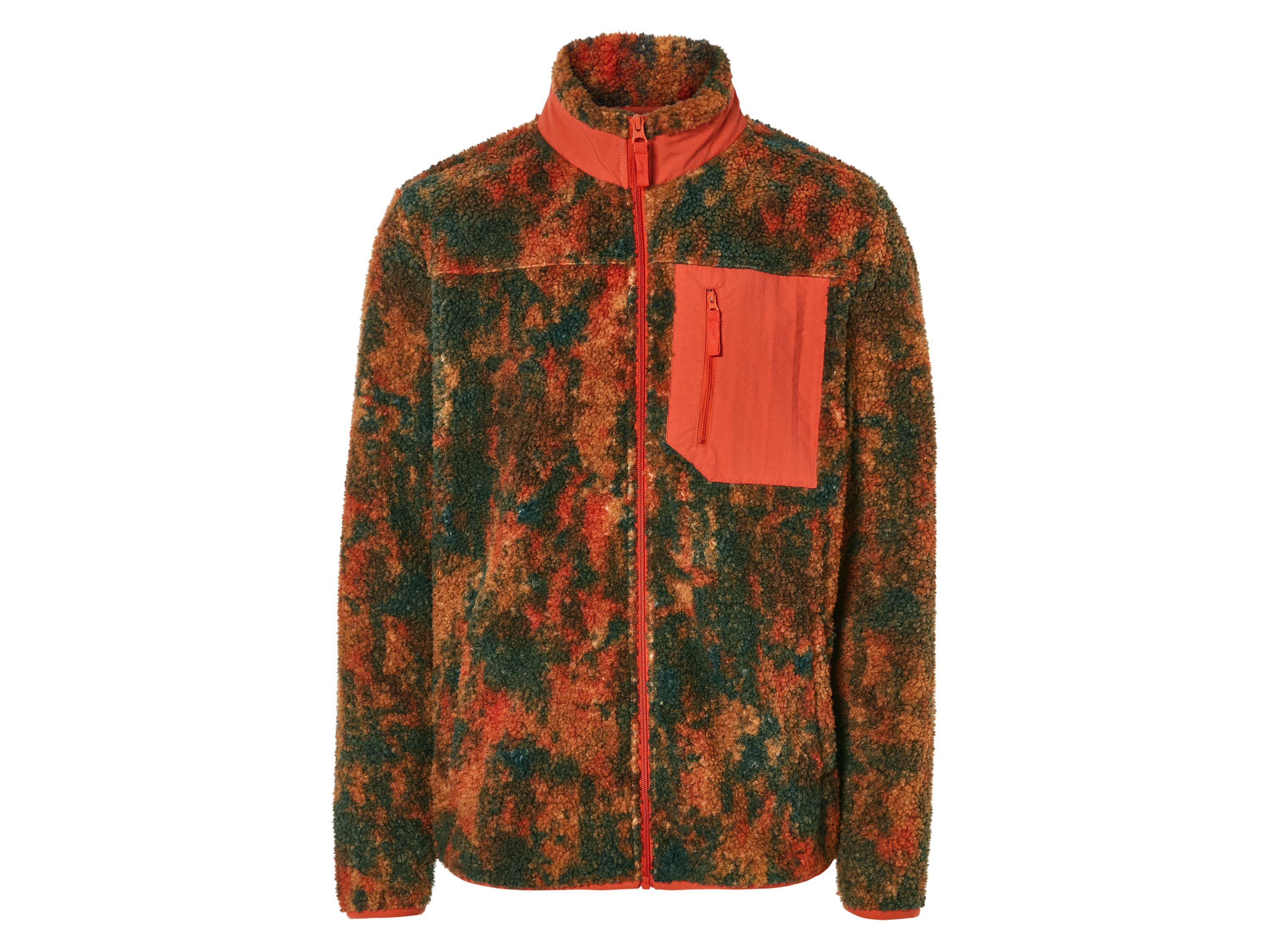 Livergy Bluza męska sherpa Pomarańczowy Aop, XXL 60/62