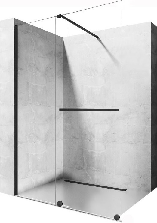 Darmowa Dostawa - Ścianka prysznicowa walk-in 120 cm Rea Cortis Black REAK8880