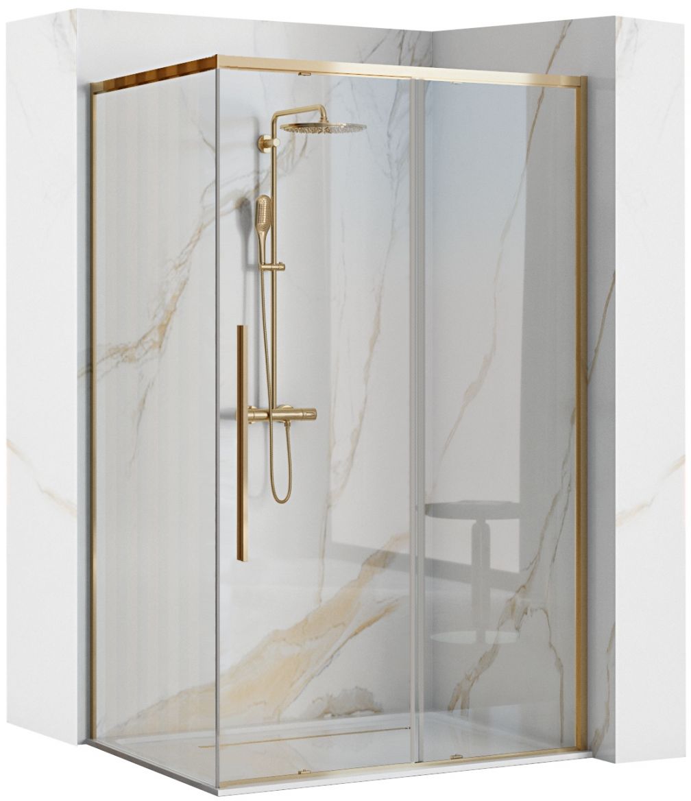 Darmowa Dostawa - Kabina prysznicowa kwadratowa 90x90 cm złoty Rea Solar Gold REAK4900
