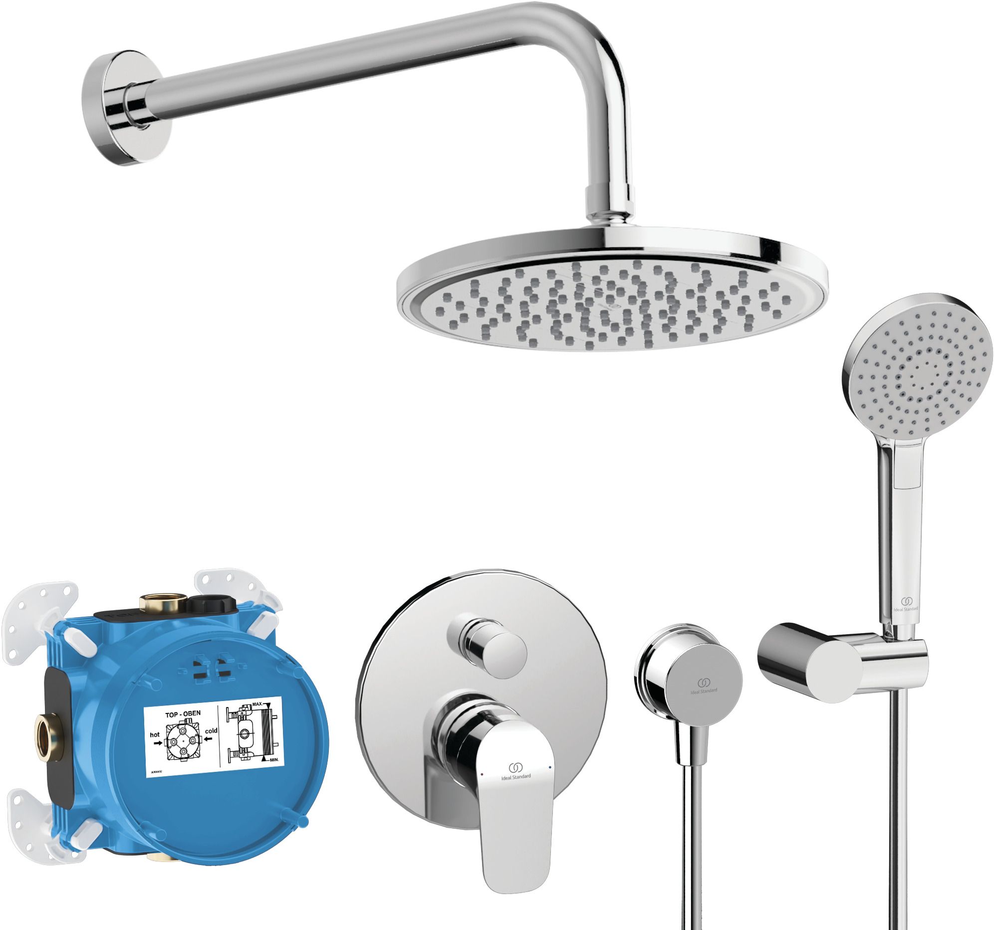 Darmowa Dostawa - Zestaw prysznicowy podtynkowy z deszczownicą chrom Ideal Standard Ceraflex BD191AA