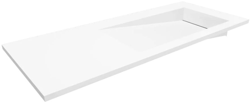 Darmowa Dostawa - Umywalka 110x45 cm prostokątna wpuszczana-z blatem biała Cristalstone Linea Ideal U1100MBPOLBCRBO