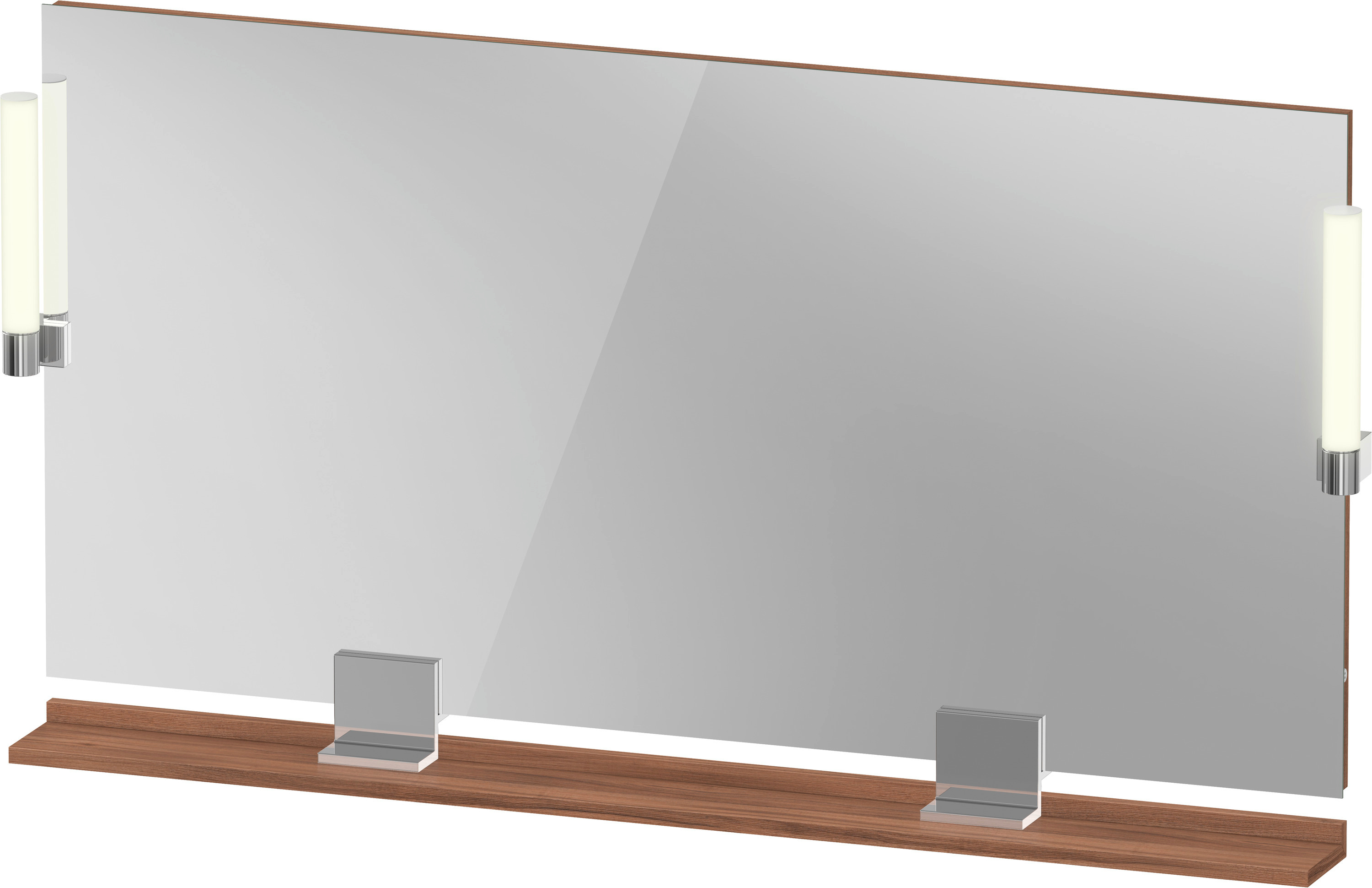 Darmowa Dostawa - Lustro 133x65 cm prostokątne z oświetleniem chrom-drewno Duravit Sivida SV7425010790000