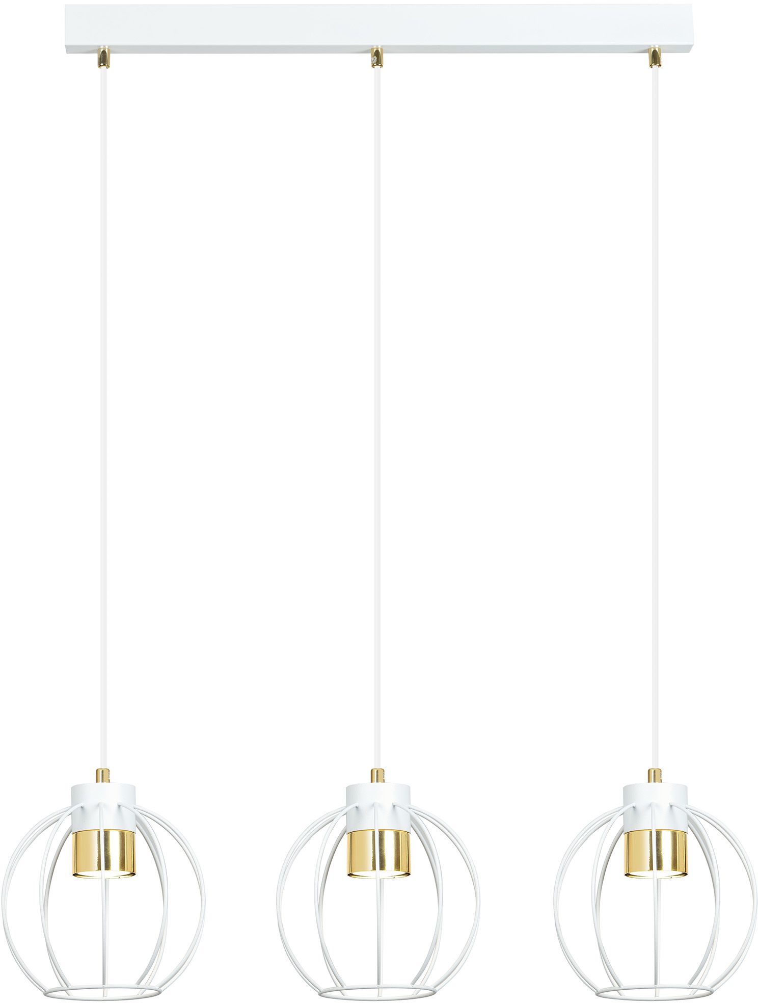 Darmowa Dostawa - Lampa wisząca 3x8 W biała-złota Emibig Ajax 12243