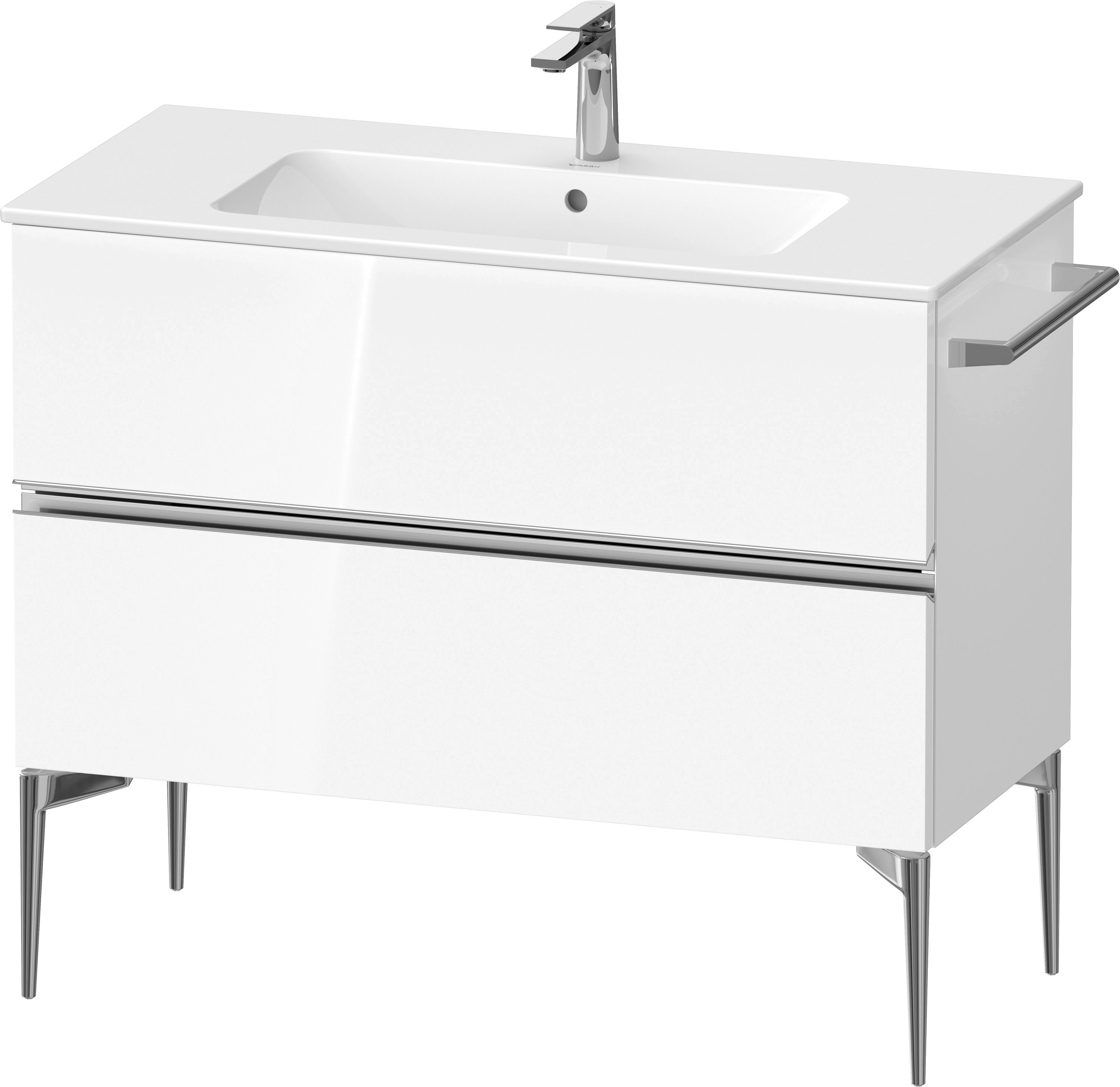Darmowa Dostawa - Szafka 101x47.7x59.1 cm podumywalkowa wisząca biała-chrom Duravit Sivida SV4645010220000