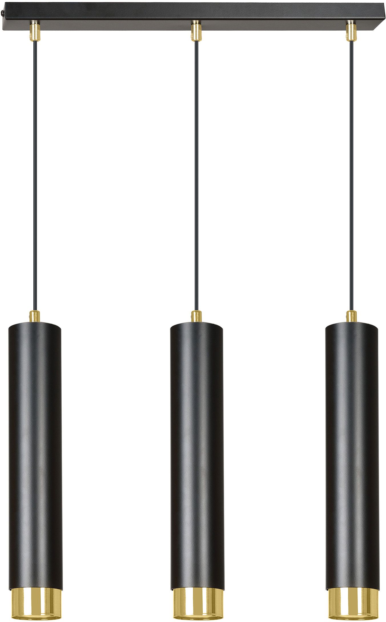 Darmowa Dostawa - Lampa wisząca 3x8 W czarna-złota Emibig Kibo 6443
