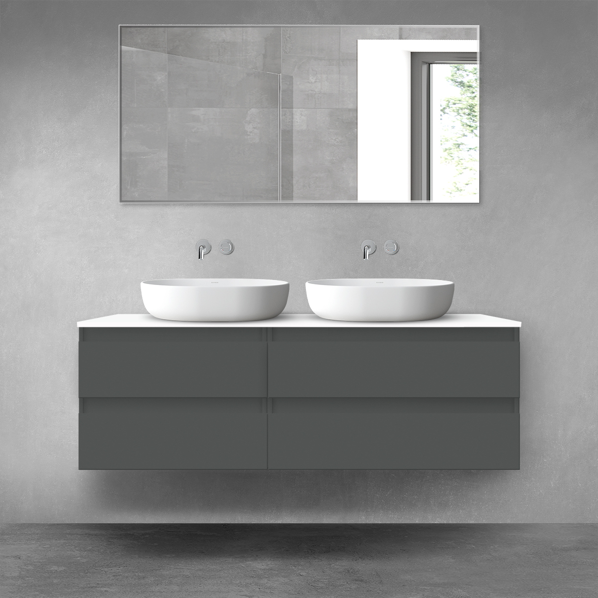Darmowa Dostawa - Zestaw mebli łazienkowych 140x46.4x48.6 cm podumywalkowa wisząca biała Oltens Vernal 68258400