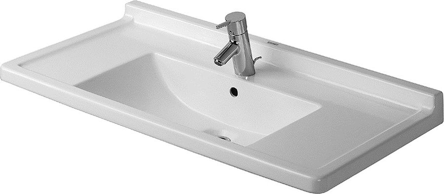 Darmowa Dostawa - Umywalka 85x48.5 cm prostokątna ścienna-meblowa-z blatem biała Duravit Starck 3 03048000001