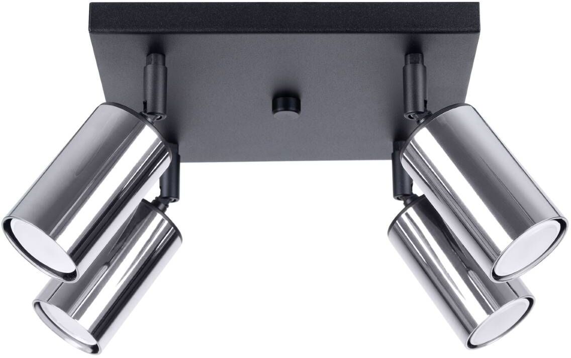 Darmowa Dostawa - Lampa podsufitowa 4x10 W czarna-chrom Sollux Lighting Winx SL1370