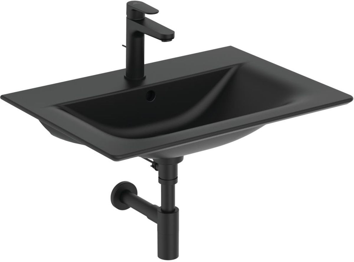 Darmowa Dostawa - Umywalka 64x46 cm prostokątna ścienna-meblowa czarna Ideal Standard Connect Air E0289V3
