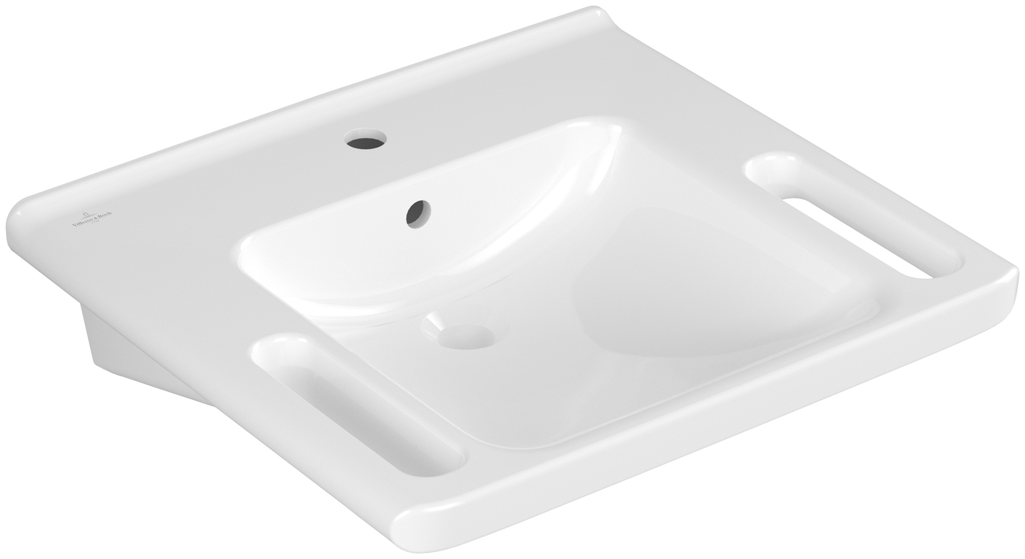 Darmowa Dostawa - Umywalka 60x55 cm prostokątna ścienna dla niepełnosprawnych biała Villeroy & Boch ViCare 4A686001