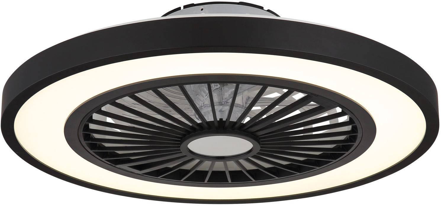 Darmowa Dostawa - Lampowentylator podsufitowy 1x45 W biała-czarna Globo Lighting Blizzak 03653