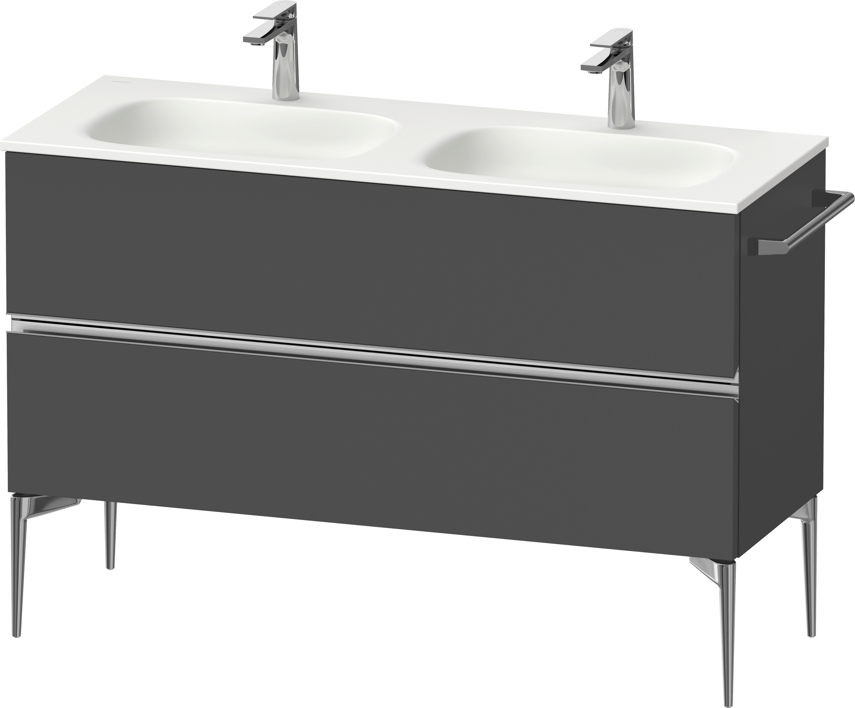 Darmowa Dostawa - Szafka 128x47.7x59.2 cm podumywalkowa wisząca grafitowa-chrom Duravit Sivida SV4654010490000
