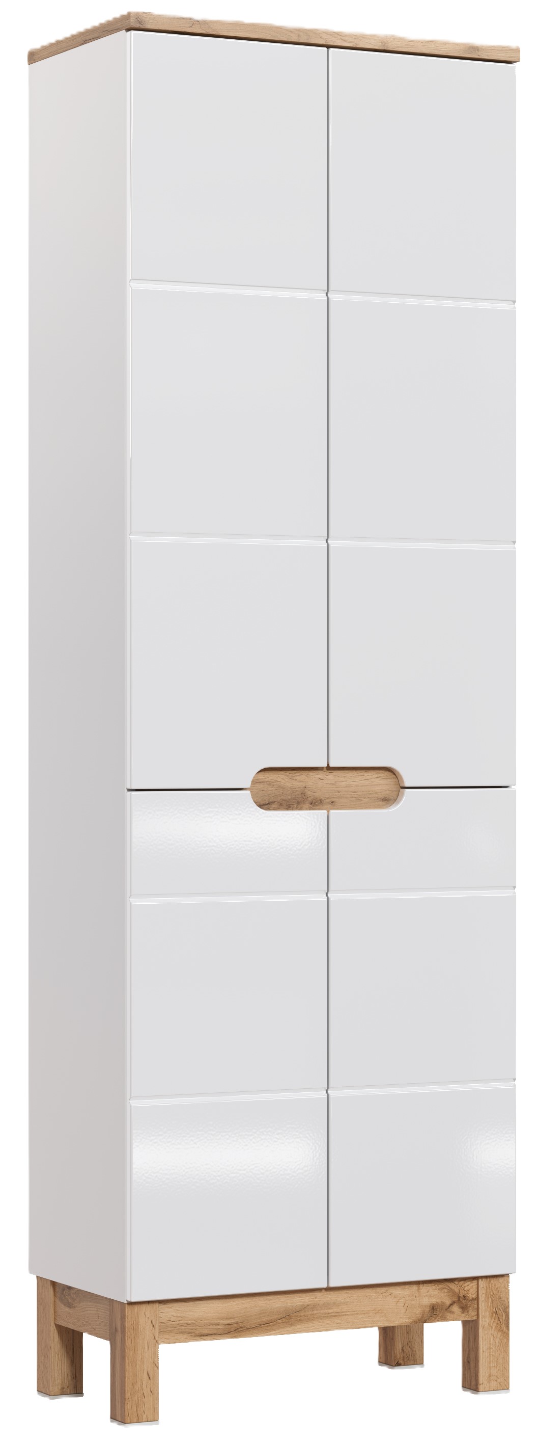 Darmowa Dostawa - Szafka 60x33x187 cm boczna stojąca biała Comad Bali White BALIWHITE805FSC