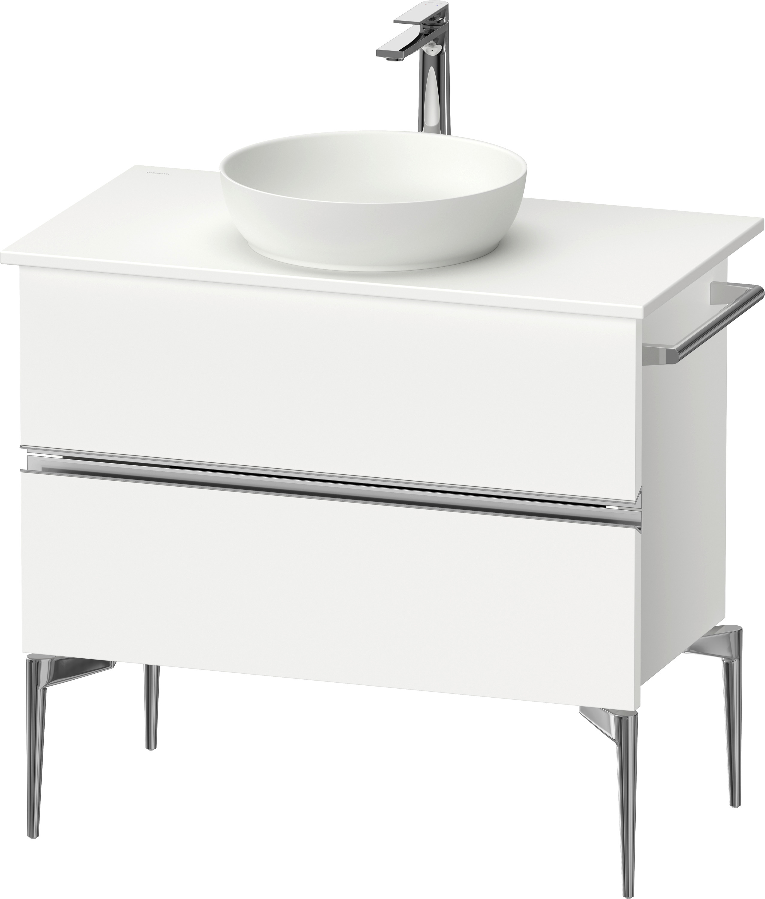 Darmowa Dostawa - Szafka 84.5x47.5x54.8 cm podumywalkowa wisząca biała-chrom Duravit Sivida SV4658010180000