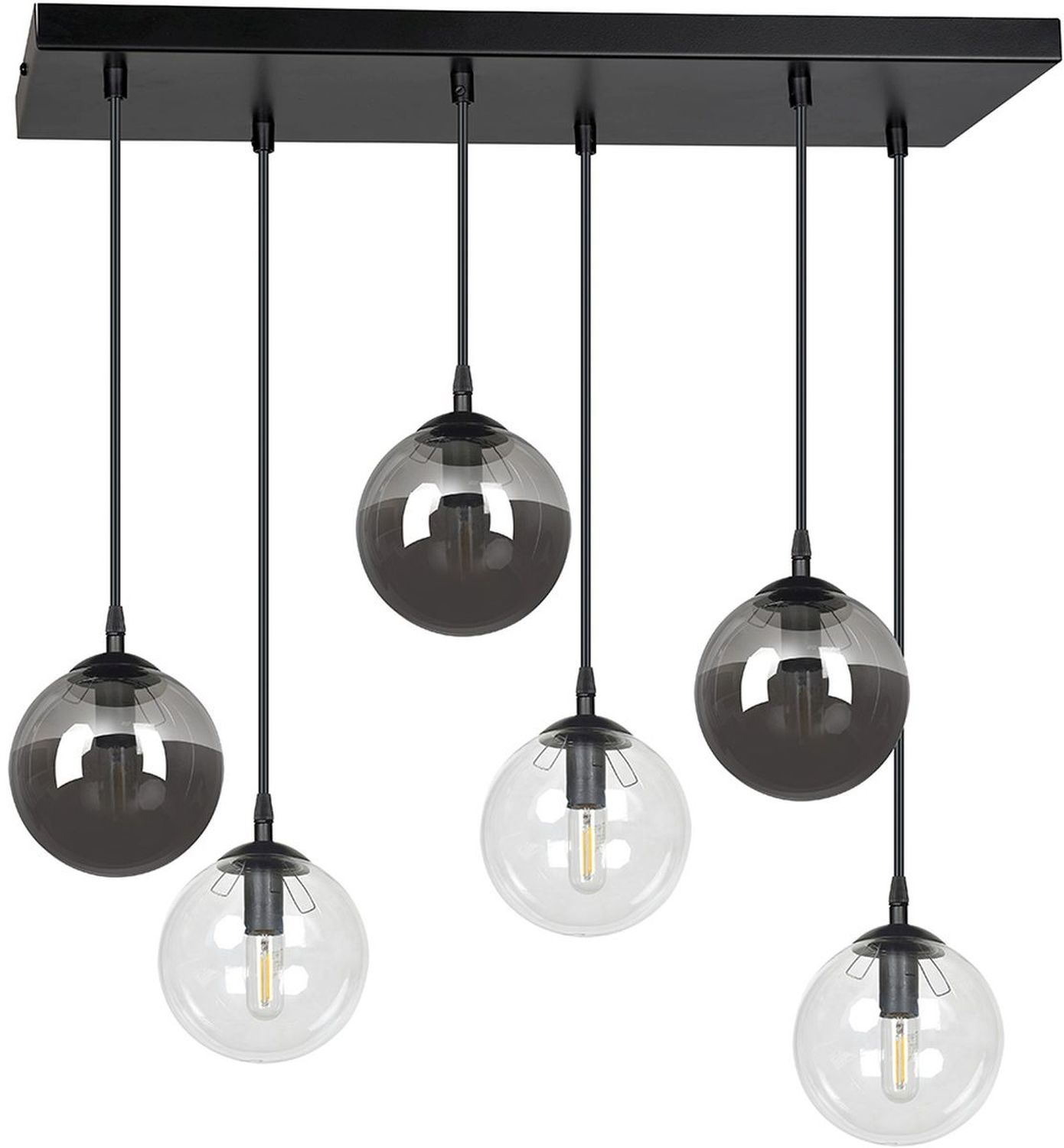 Darmowa Dostawa - Lampa wisząca 6x10 W czarna Emibig Cosmo 7146M2