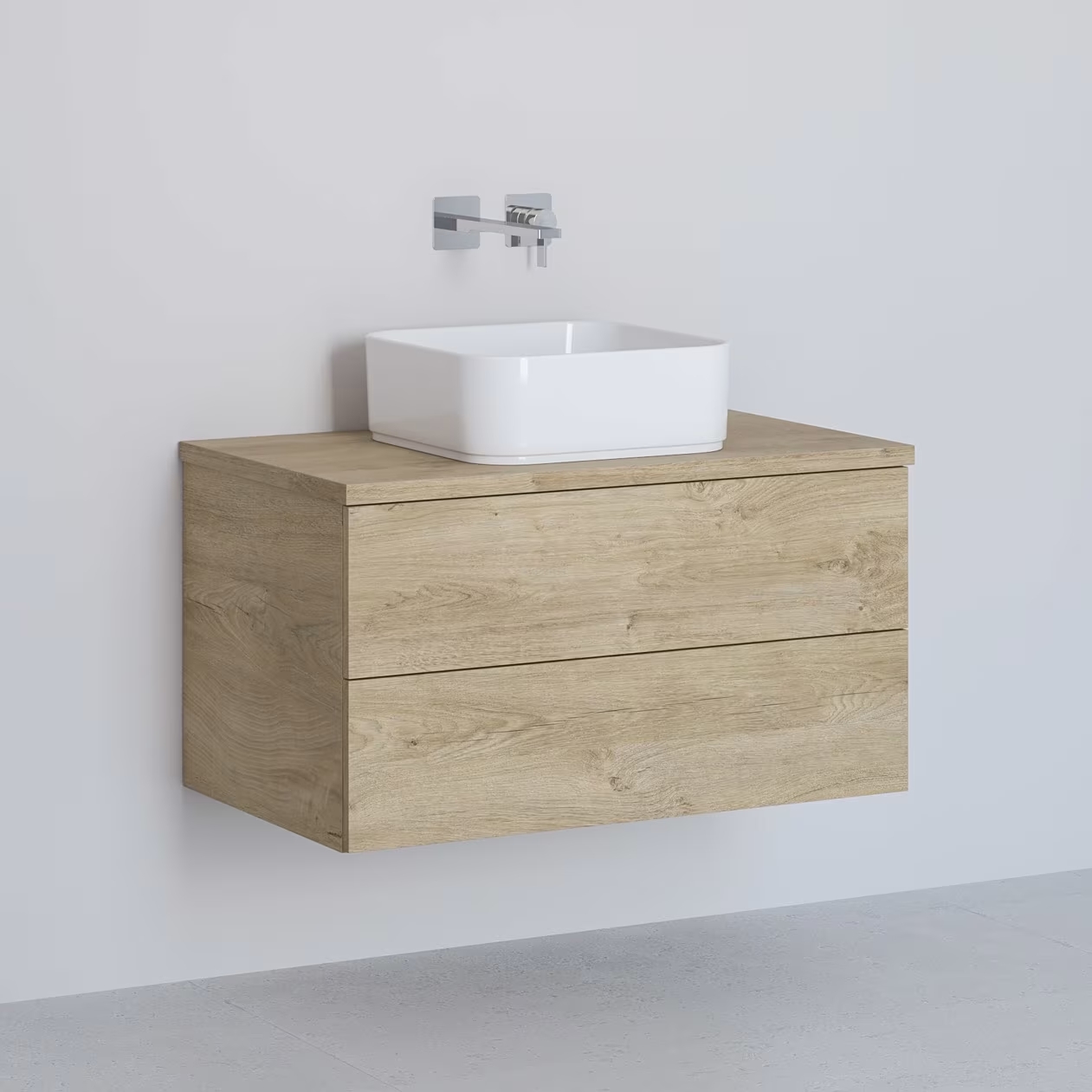 Darmowa Dostawa - Szafka z blatem 81x48.7x44.5 cm podumywalkowa wisząca dąb Kronenbach Cube KBWTKOWTL812GH