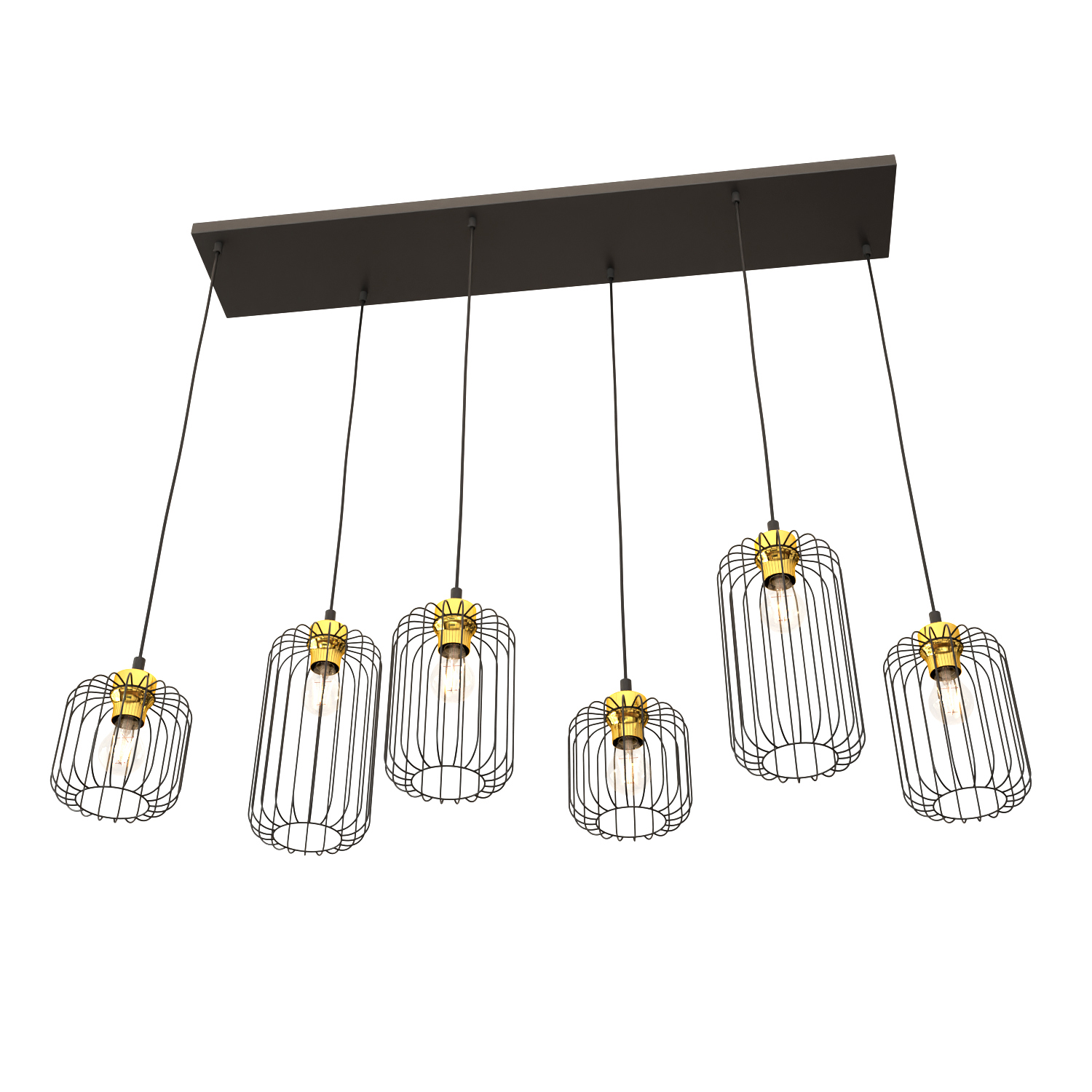 Darmowa Dostawa - Lampa wisząca 6x15 W czarna-złota Emibig Vander 13646
