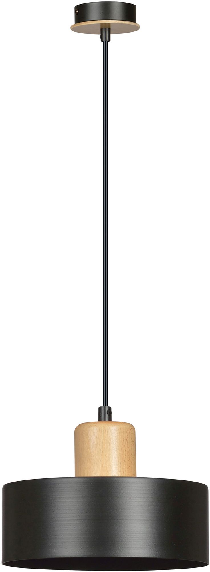 Darmowa Dostawa - Lampa wisząca 1x15 W czarna-drewno Emibig Torin 10461