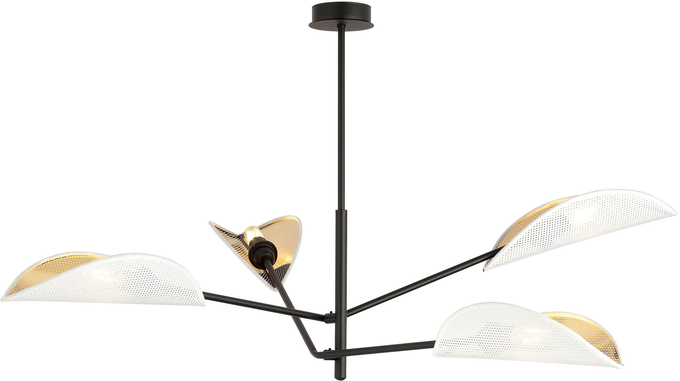 Darmowa Dostawa - Lampa podsufitowa 4x10 W biała-czarna-złota Emibig Vene 11594