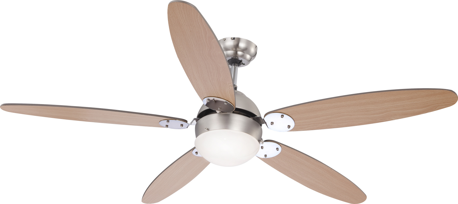 Darmowa Dostawa - Lampowentylator podsufitowy 1x60 W chrom-drewno Globo Lighting Azura 0308