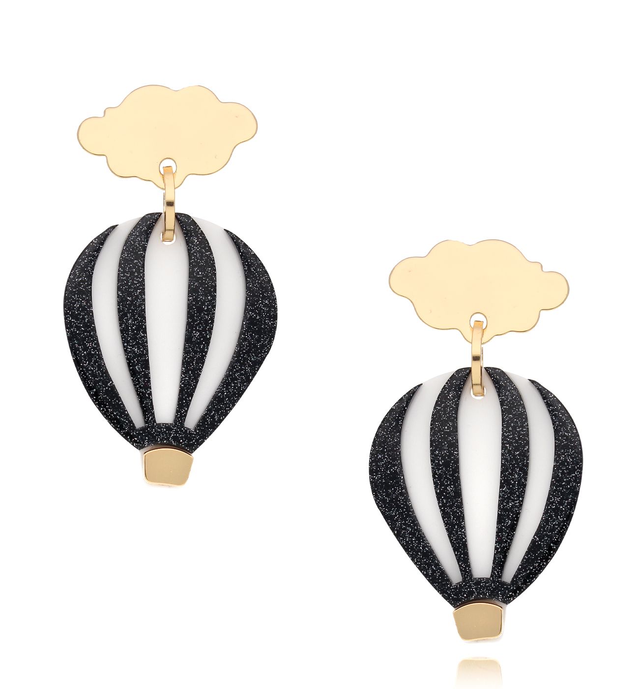 Kolczyki z czarnymi balonami Travel Lover KZA0118 - By Dziubeka