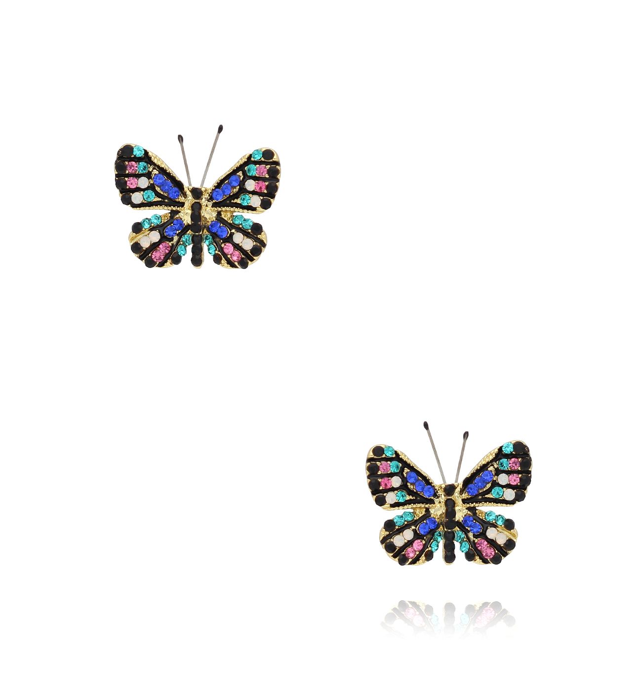 Kolczyki z kolorowymi motylkami Papillon KPI0007 - By Dziubeka