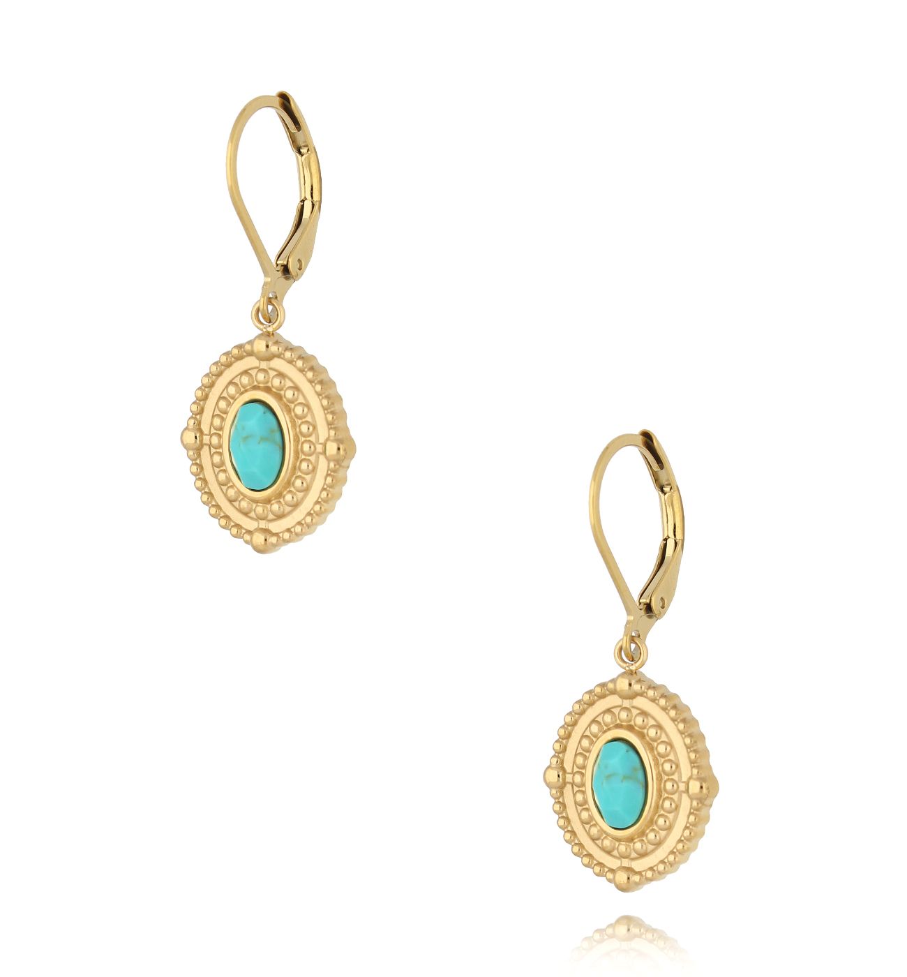 Kolczyki z turkusami Teal KSY0137 - By Dziubeka