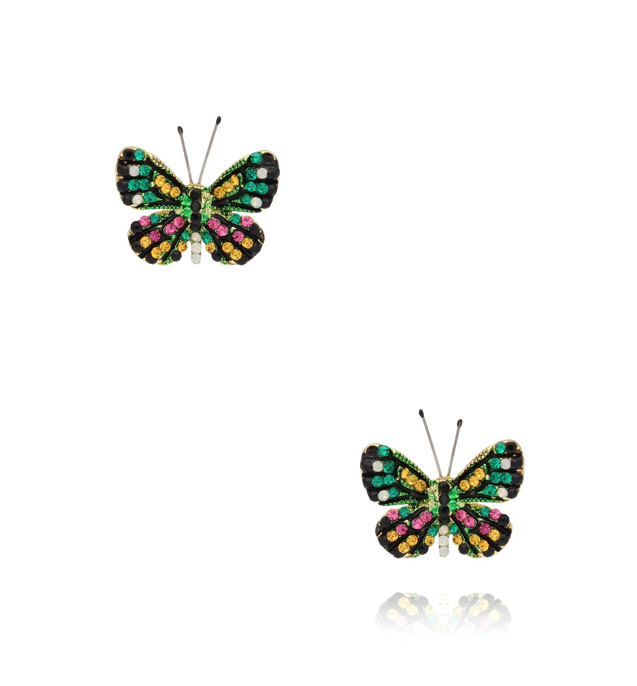Kolczyki z kolorowymi motylkami Papillon KPI0005