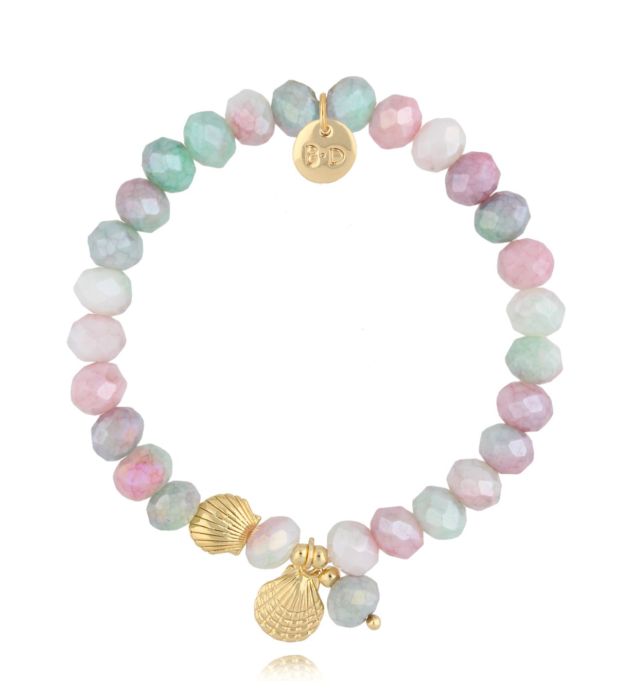 Bransoletka z kryształkami i muszelką Crystal Shell BSH0175 - By Dziubeka
