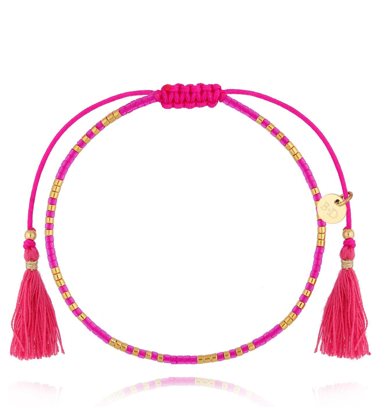 Bransoletka fuksjowa z chwostami Beads - By Dziubeka