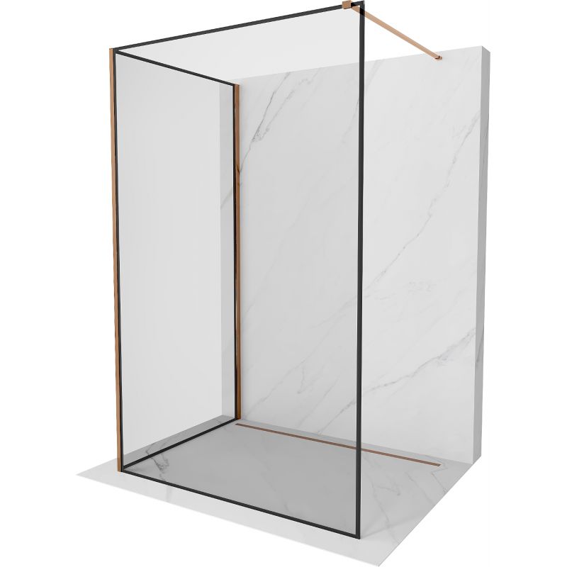 Ścianka prysznicowa Mexen Kioto czarny wzór różowe złoto 120x110 cm 800-120-212-60-70-110 1 szt.