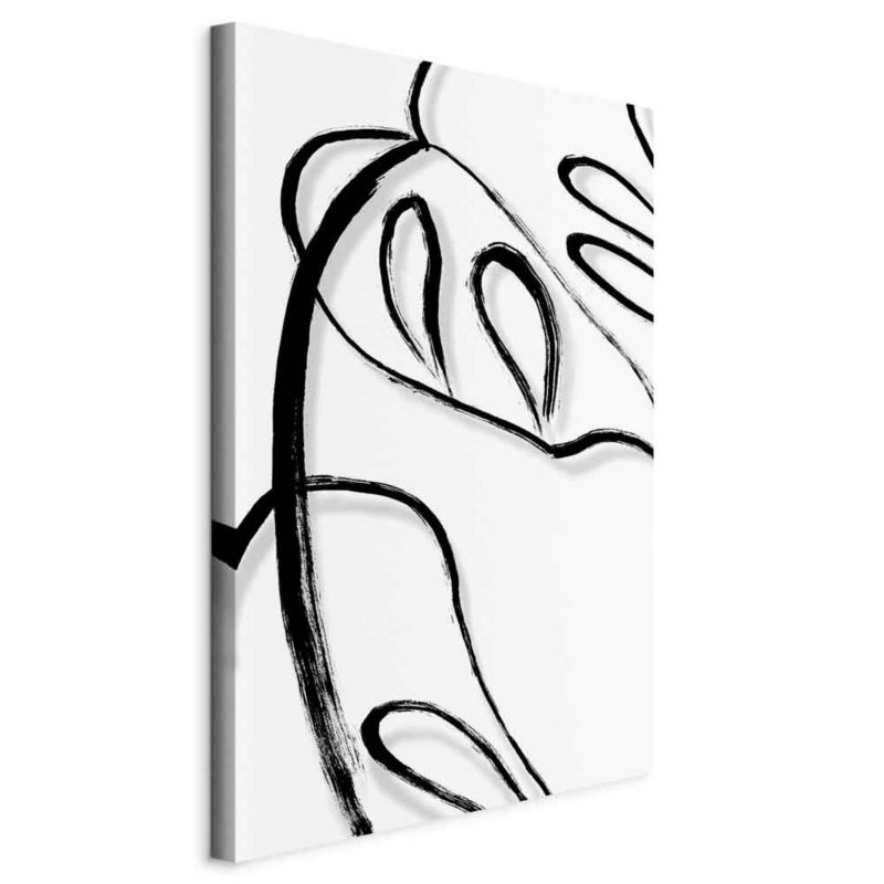 Obraz Artgeist Biała monstera 40 x 60 cm płótno włoskie 1 szt