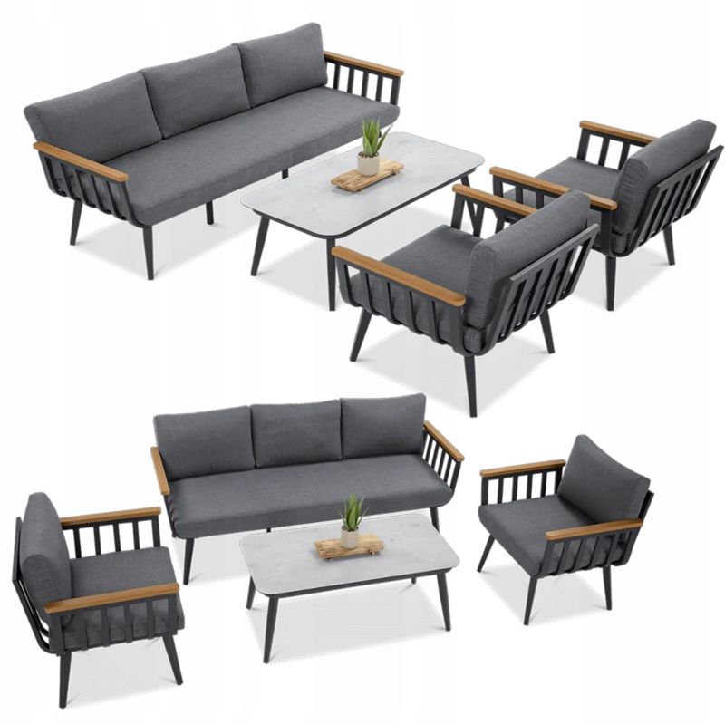 Zestaw Mebli Ogrodowych Wypoczynkowych STELLA Stół Sofa na Taras Balkon 1 szt