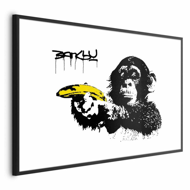 Plakat Artgeist Banksy: Małpa 60x40 cm z ramą czarną 1 szt