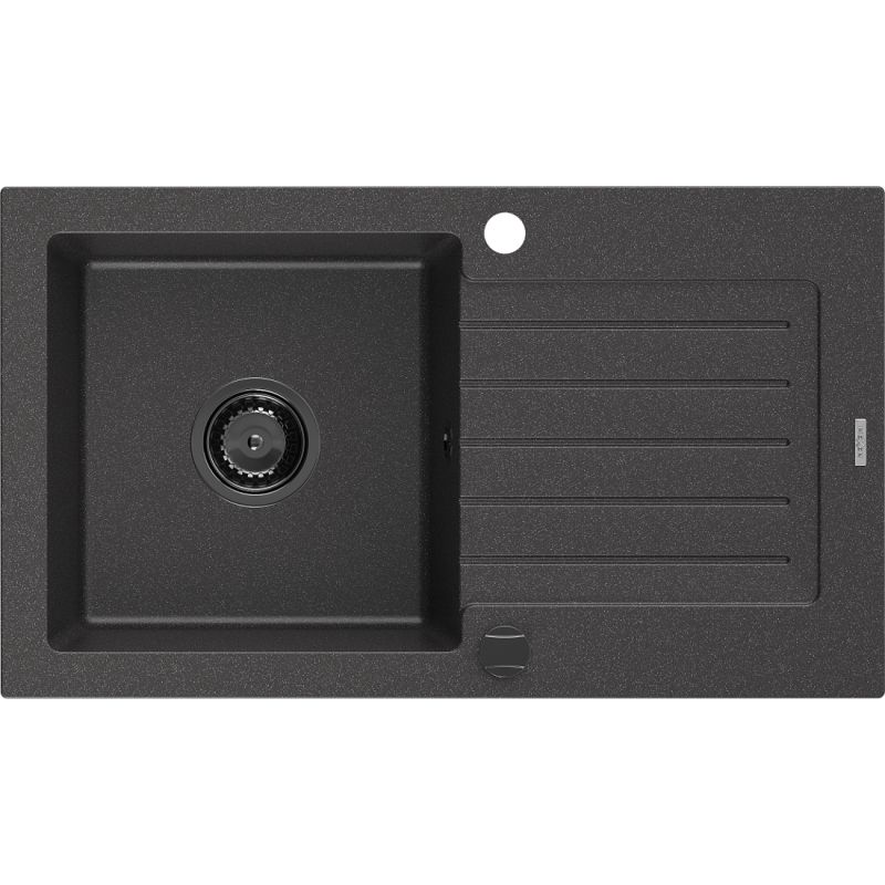 Zlewozmywak wpuszczany Mexen Pablo 1-komorowy czarny nakrapiany 752x436 mm 6510751010-76-B