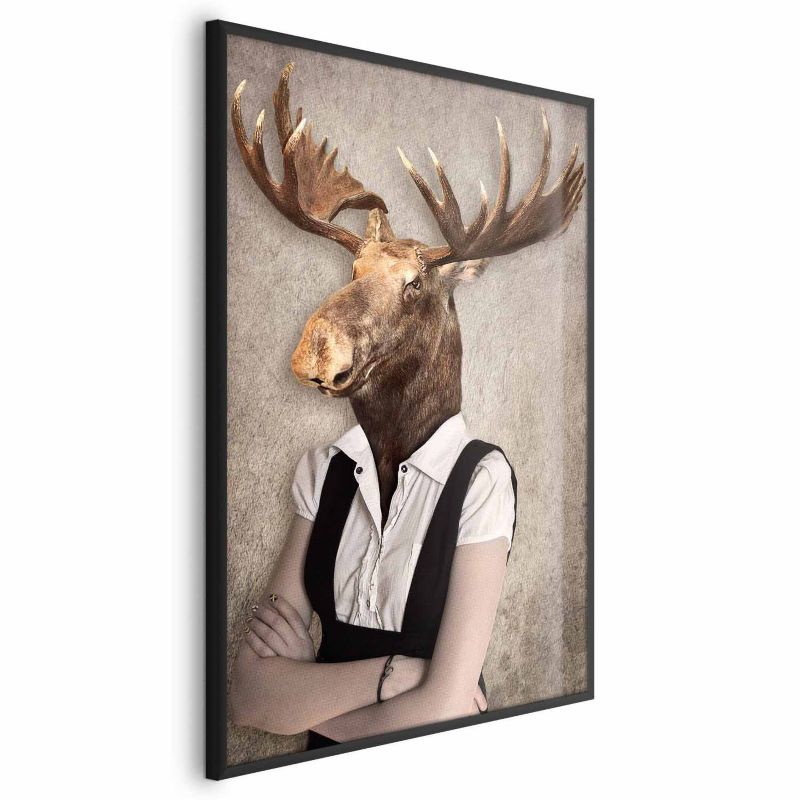 Plakat Artgeist Łebski łoś 60x90 cm z ramą czarną 1 szt